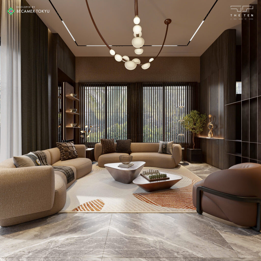 Mẫu thiết kế phòng khách cho Duplex